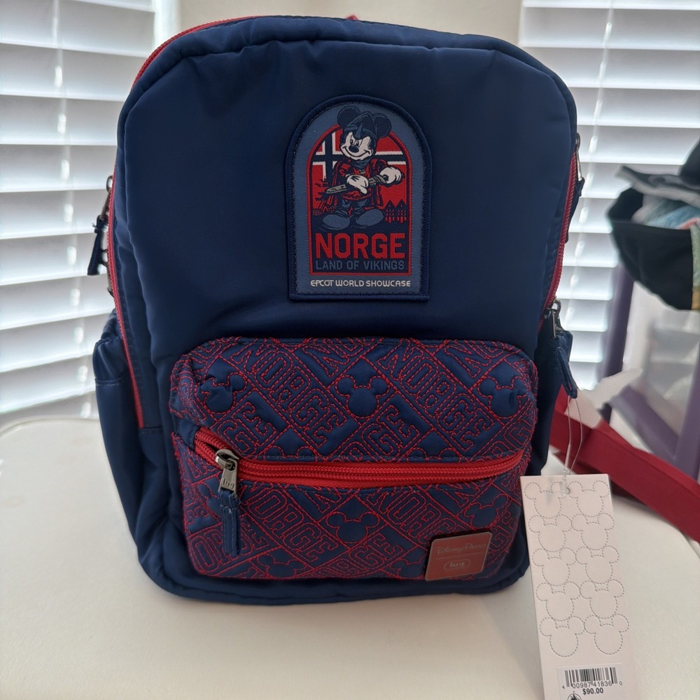 NWT Disney Parks Epcot Norway Lug Backpack Norge Viking Mickey Mouse Travel Bag